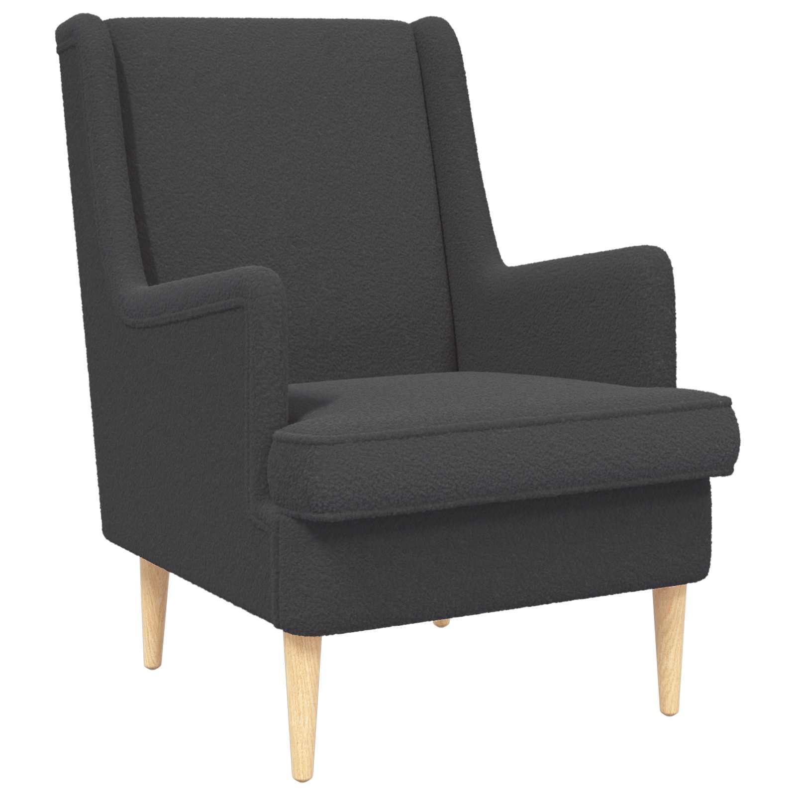 Fauteuil Donkergrijs Schapenstof
