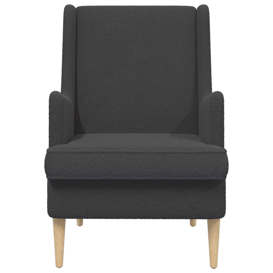 Fauteuil Donkergrijs Schapenstof