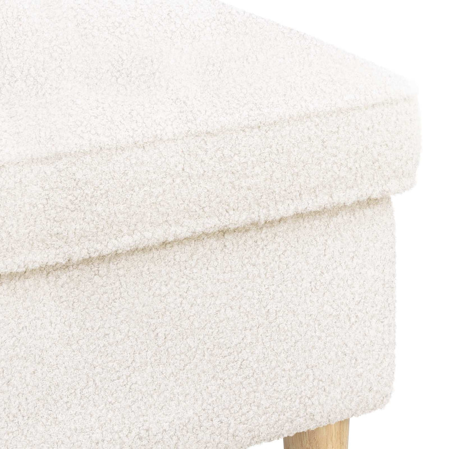 Voetenbank Crèmekleurig 55 x 35 x 41 cm Bouclé