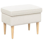 Footstool Cream 55 x 35 x 41 cm Bouclé