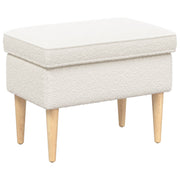 Voetenbank 55x35x41 cm bouclé crèmekleurig