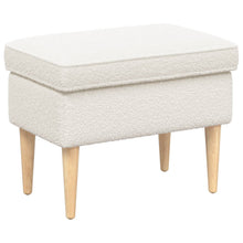 Voetenbank Crèmekleurig 55 x 35 x 41 cm Bouclé