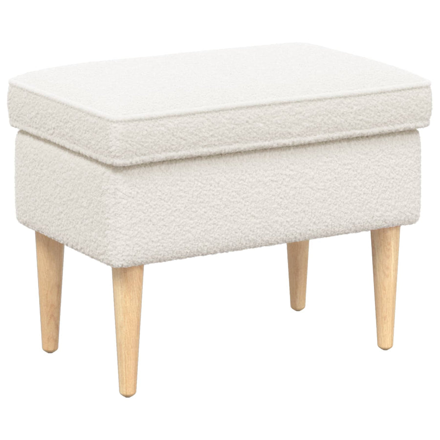 Voetenbank Crèmekleurig 55 x 35 x 41 cm Bouclé