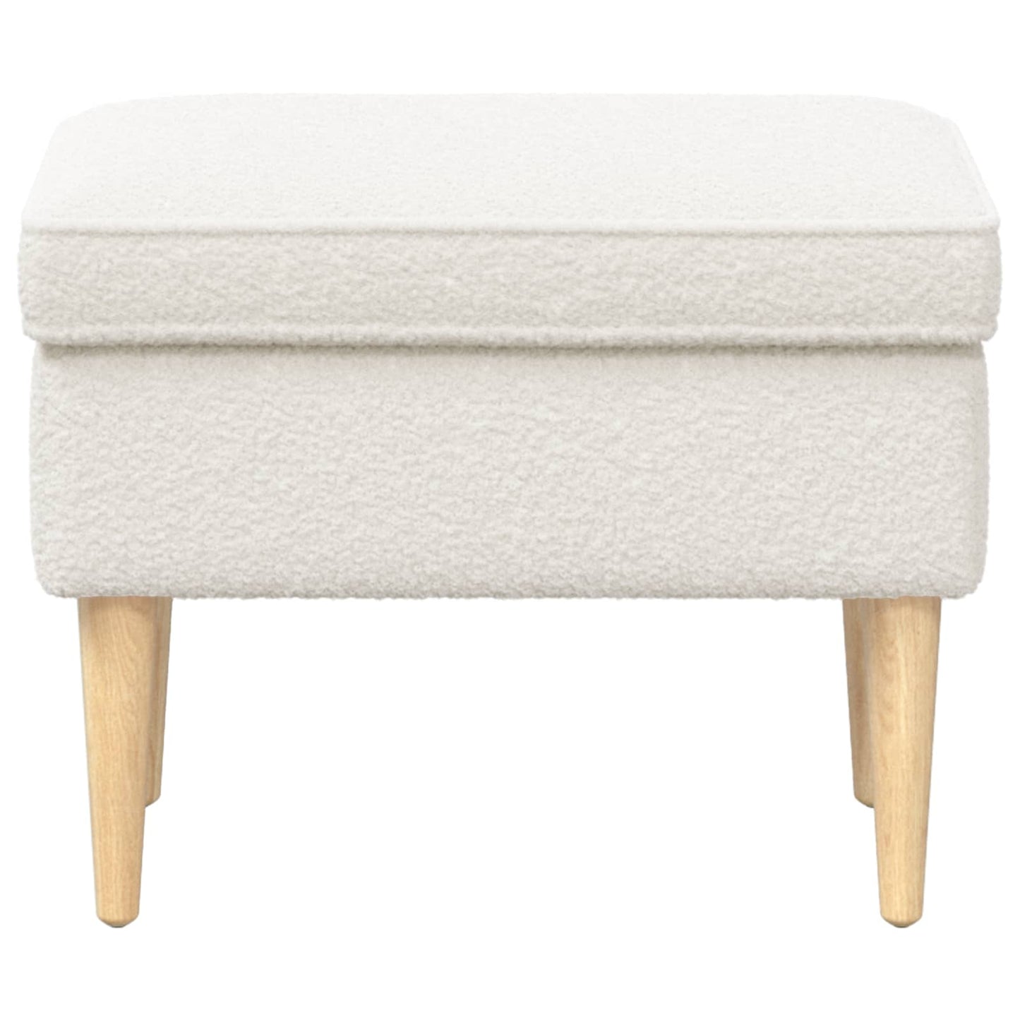 Voetenbank Crèmekleurig 55 x 35 x 41 cm Bouclé