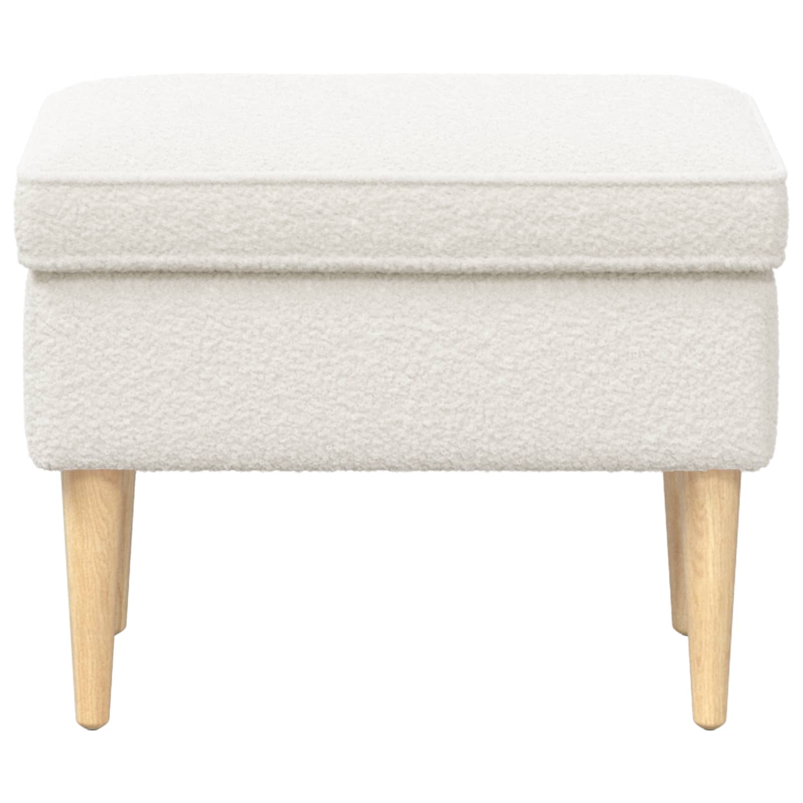 Voetenbank Crèmekleurig 55 x 35 x 41 cm Bouclé