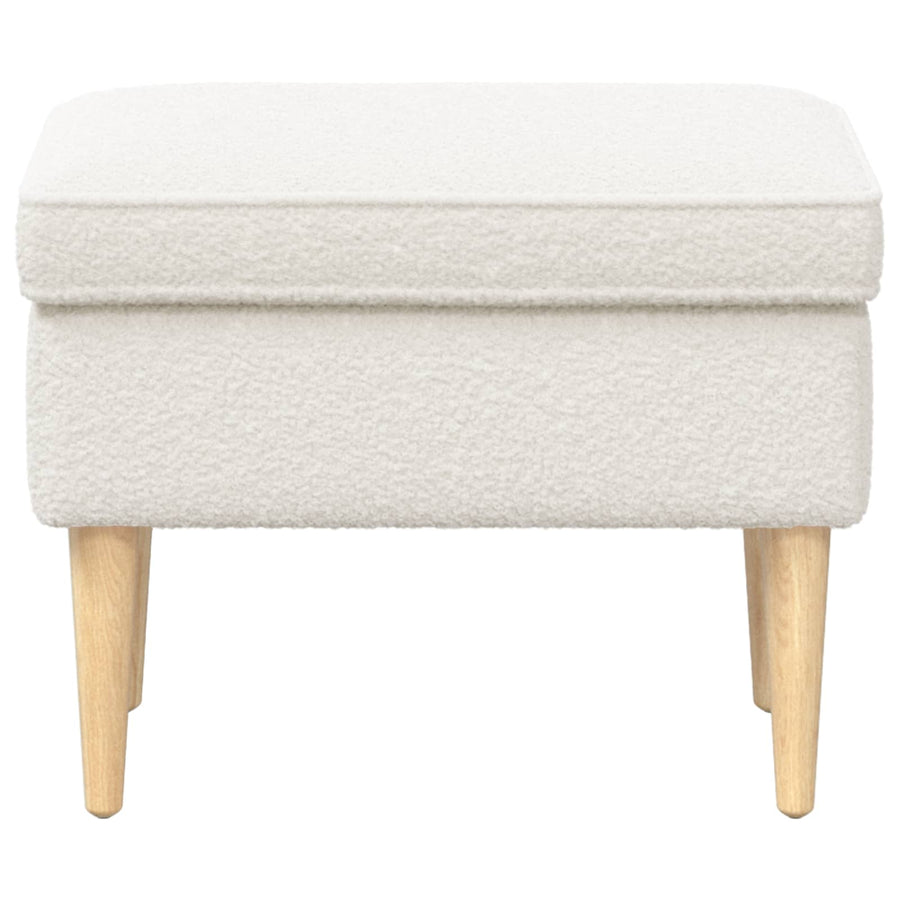Voetenbank Crèmekleurig 55 x 35 x 41 cm Bouclé