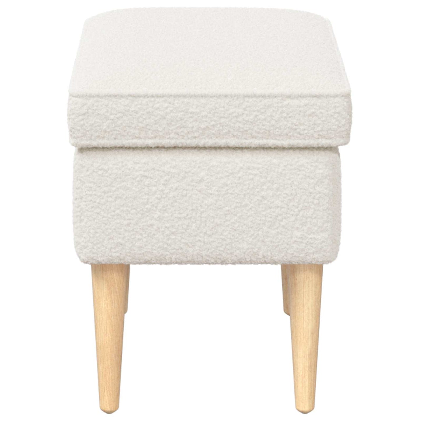 Voetenbank Crèmekleurig 55 x 35 x 41 cm Bouclé