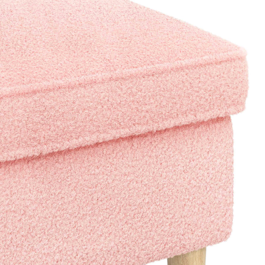 Voetenbank Roze 55 x 35 x 41 cm Bouclé