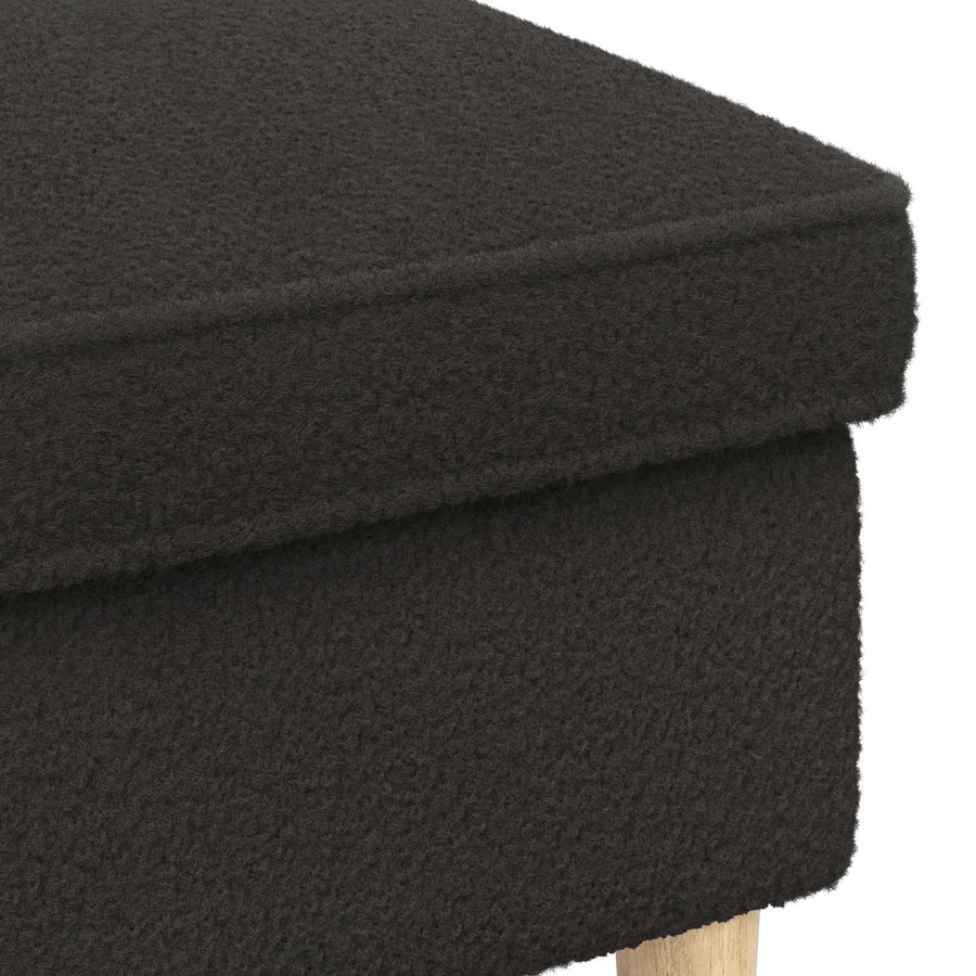 Voetenbank Zwart 55 x 35 x 41 cm Bouclé
