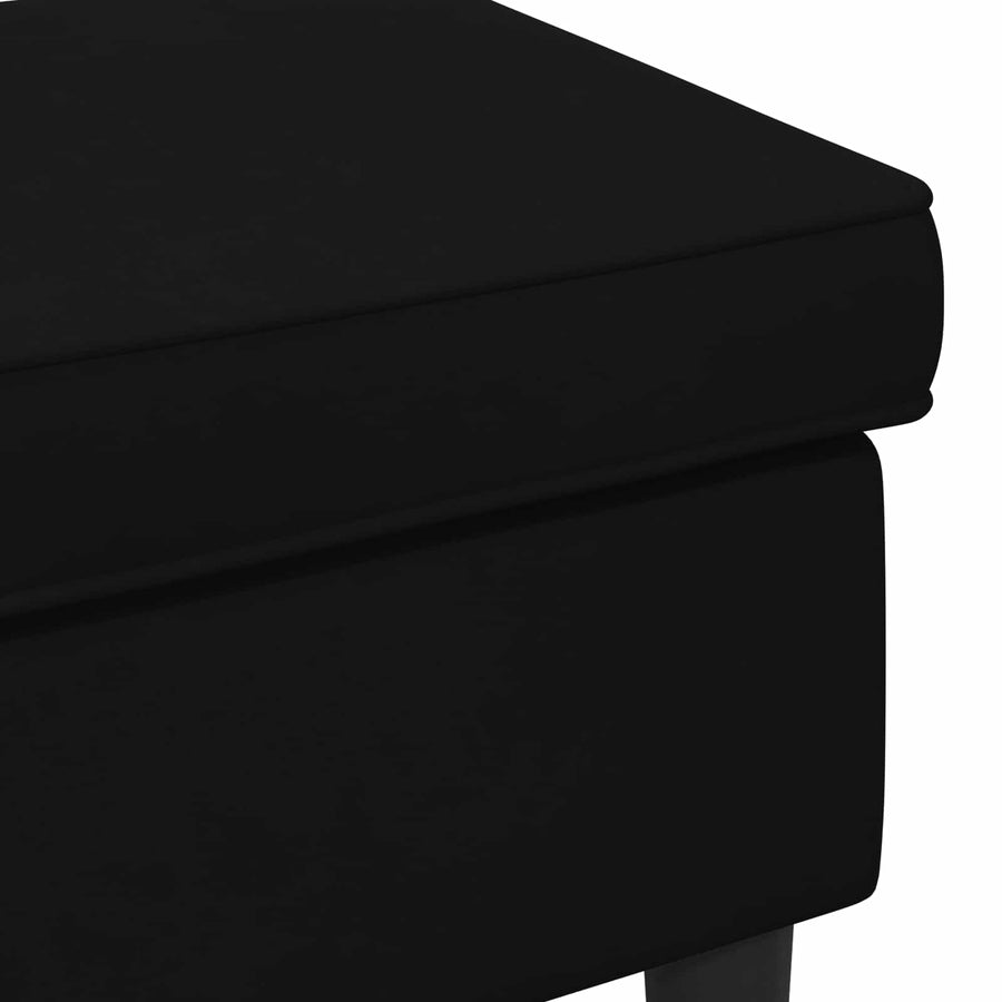 Voetenbank Zwart 55 x 35 x 41 cm Fluweel