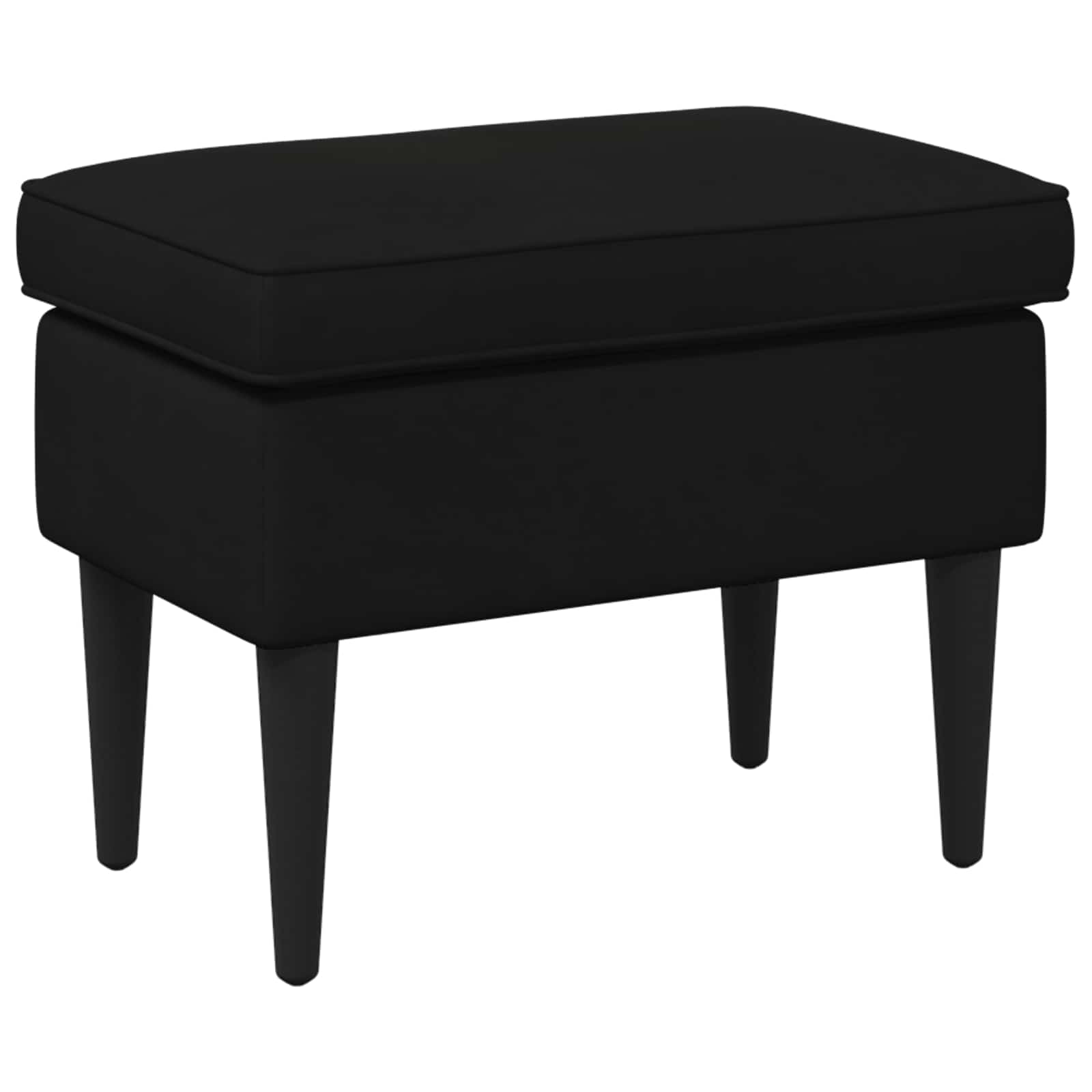 Voetenbank Zwart 55 x 35 x 41 cm Fluweel