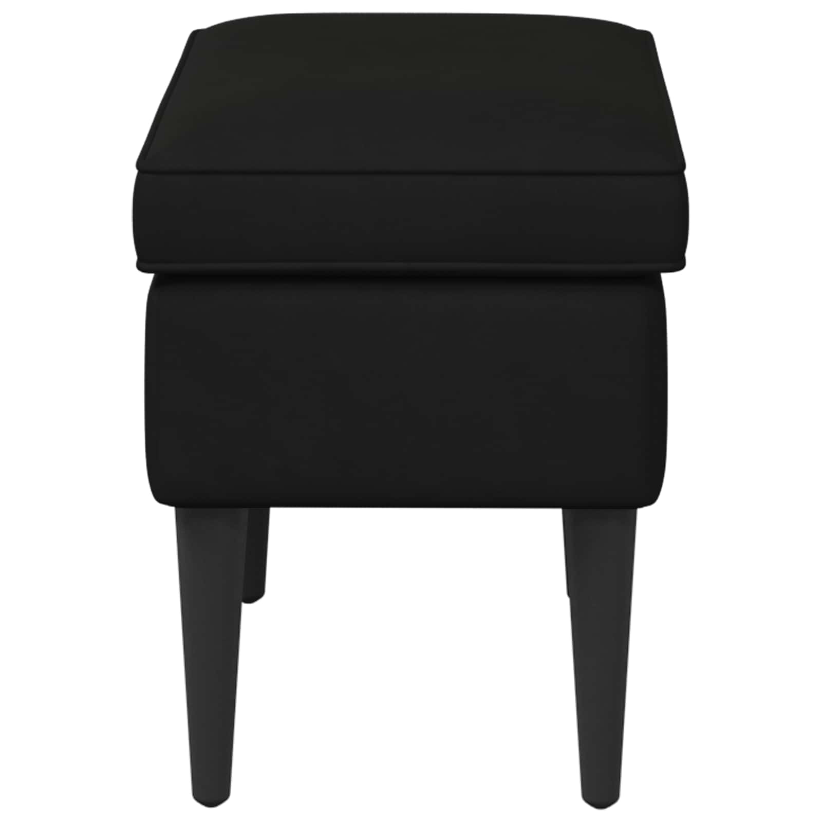 Voetenbank Zwart 55 x 35 x 41 cm Fluweel