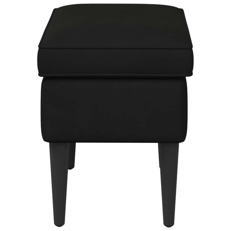 Voetenbank Zwart 55 x 35 x 41 cm Fluweel