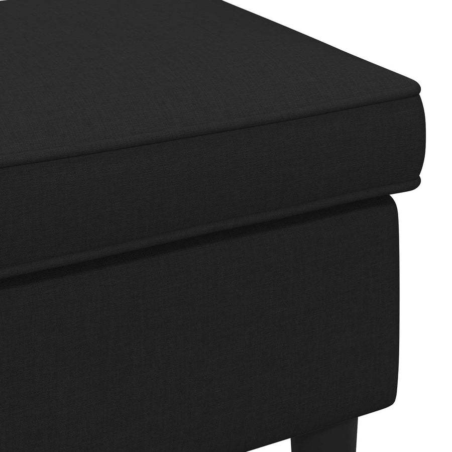 Voetenbank Zwart 55 x 35 x 41 cm Stof