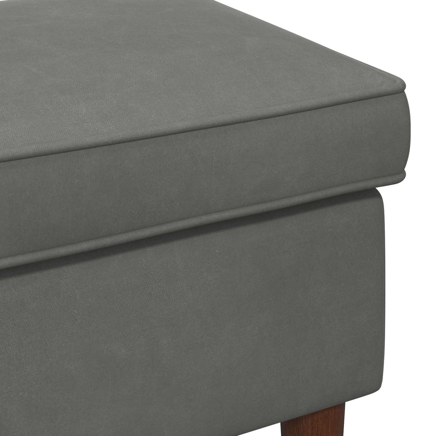 Voetenbank Donkergrijs 55 x 35 x 41 cm Fluweel