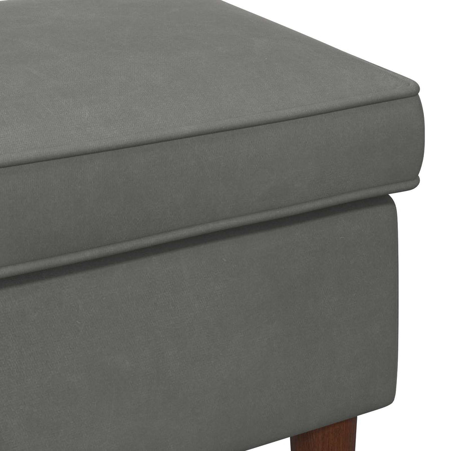 Voetenbank Donkergrijs 55 x 35 x 41 cm Fluweel