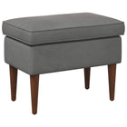 Footstool Dark Grey 55 x 35 x 41 cm Velvet