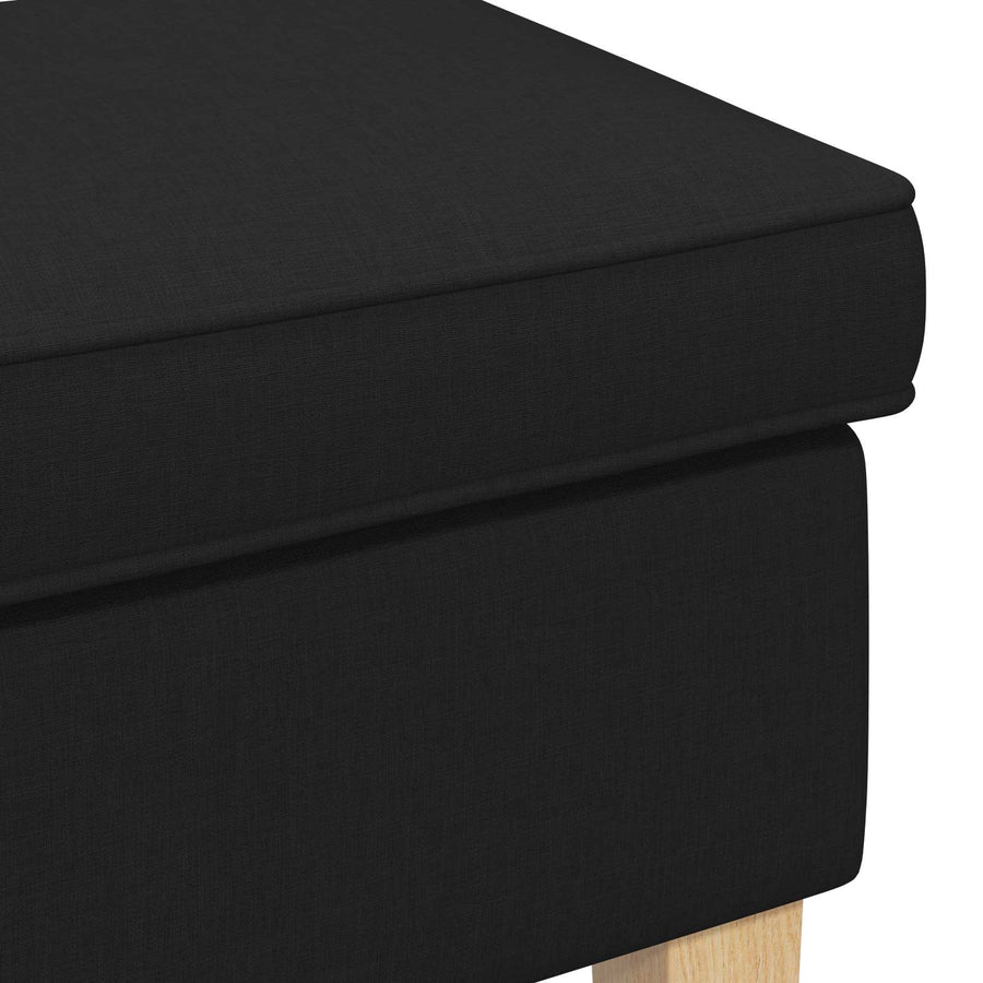 Voetenbank Zwart 55 x 35 x 41 cm Stof