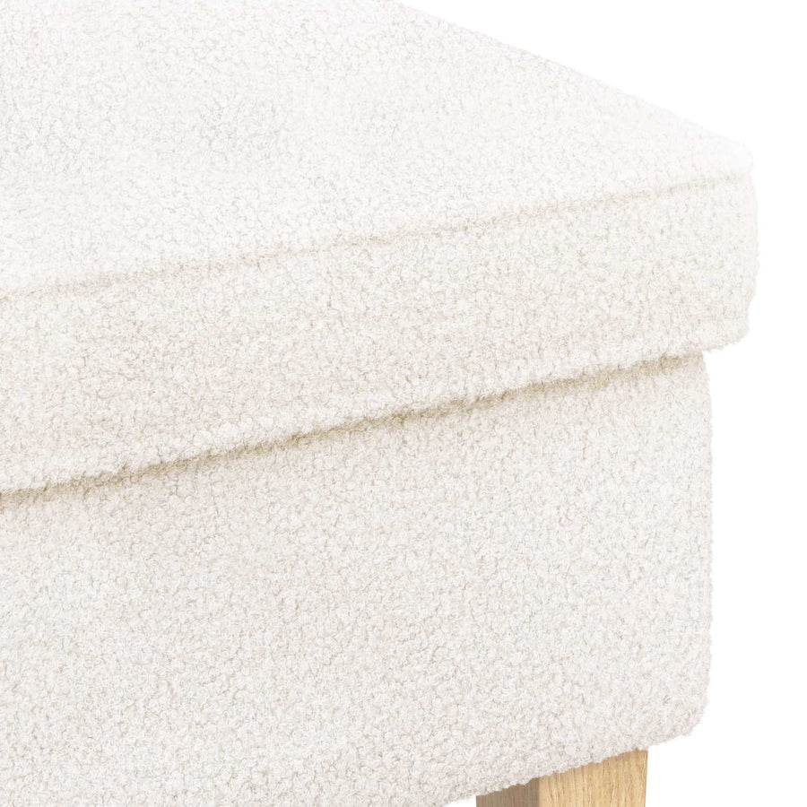 Voetenbank Crèmekleurig 55 x 35 x 41 cm Bouclé