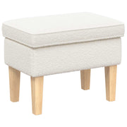 Voetenbank 55x35x41 cm bouclé crèmekleurig