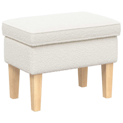 Voetenbank Crèmekleurig 55 x 35 x 41 cm Bouclé