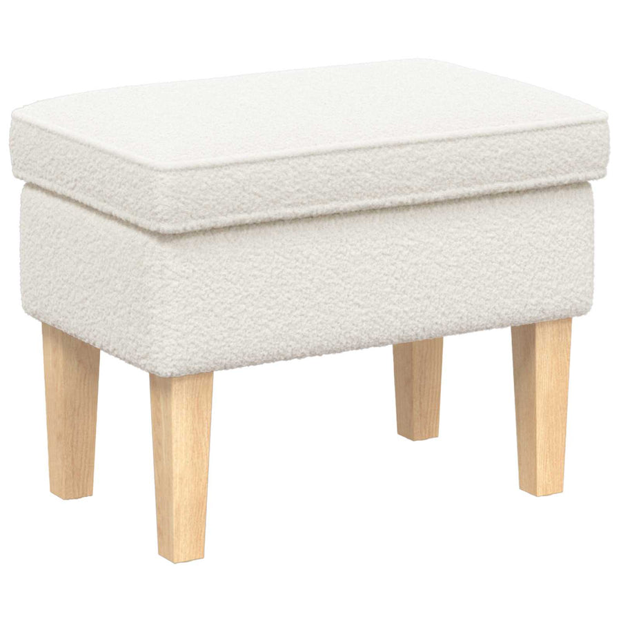 Voetenbank Crèmekleurig 55 x 35 x 41 cm Bouclé