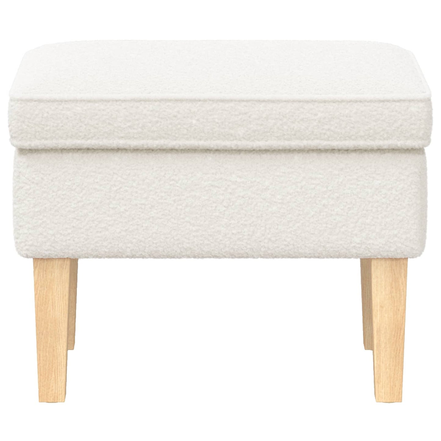 Voetenbank Crèmekleurig 55 x 35 x 41 cm Bouclé