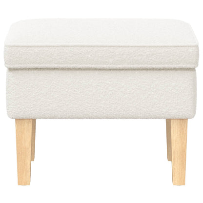 Voetenbank Crèmekleurig 55 x 35 x 41 cm Bouclé