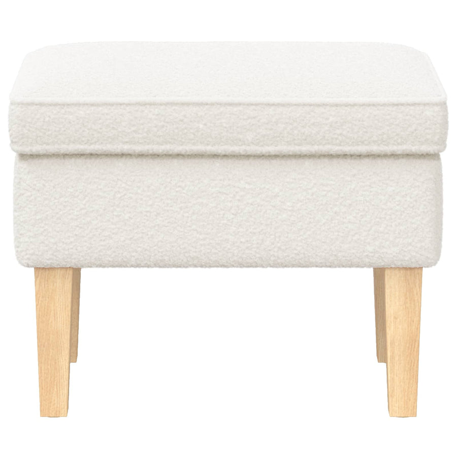 Voetenbank Crèmekleurig 55 x 35 x 41 cm Bouclé