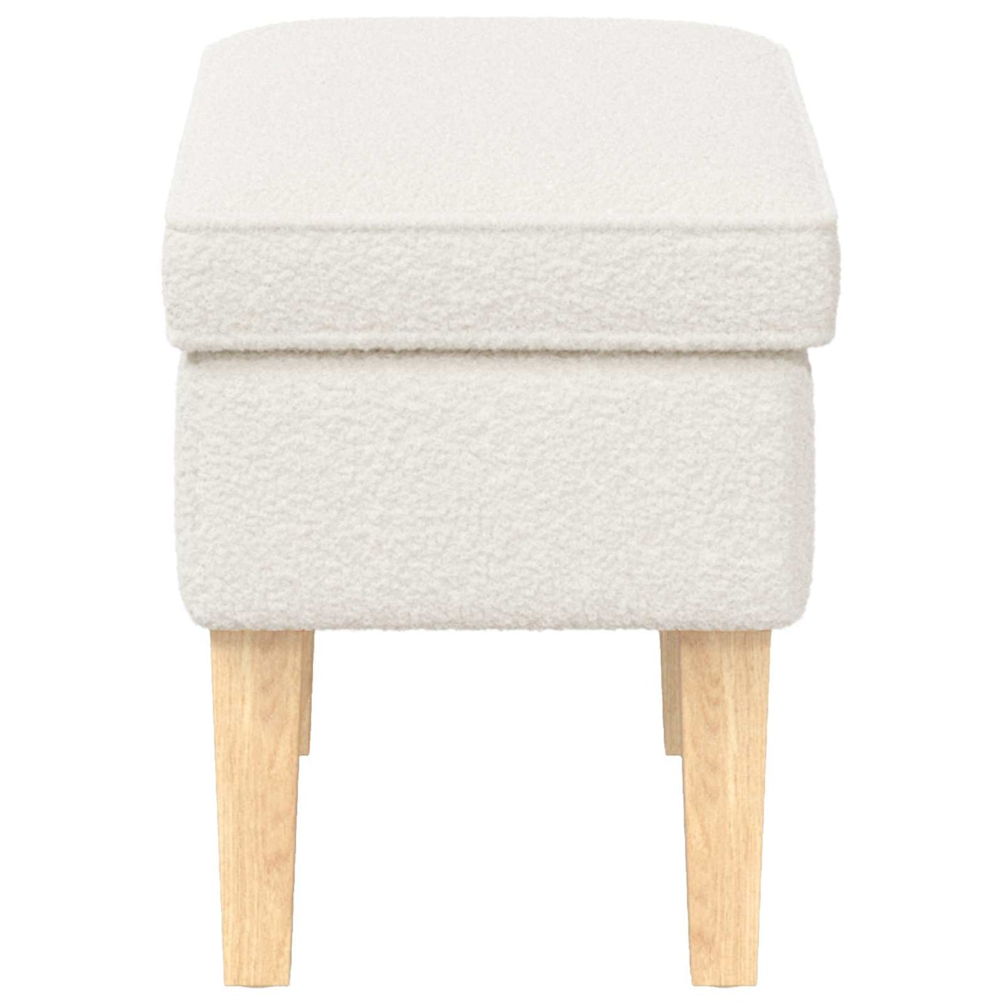 Voetenbank Crèmekleurig 55 x 35 x 41 cm Bouclé