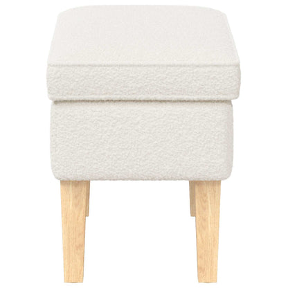 Voetenbank Crèmekleurig 55 x 35 x 41 cm Bouclé