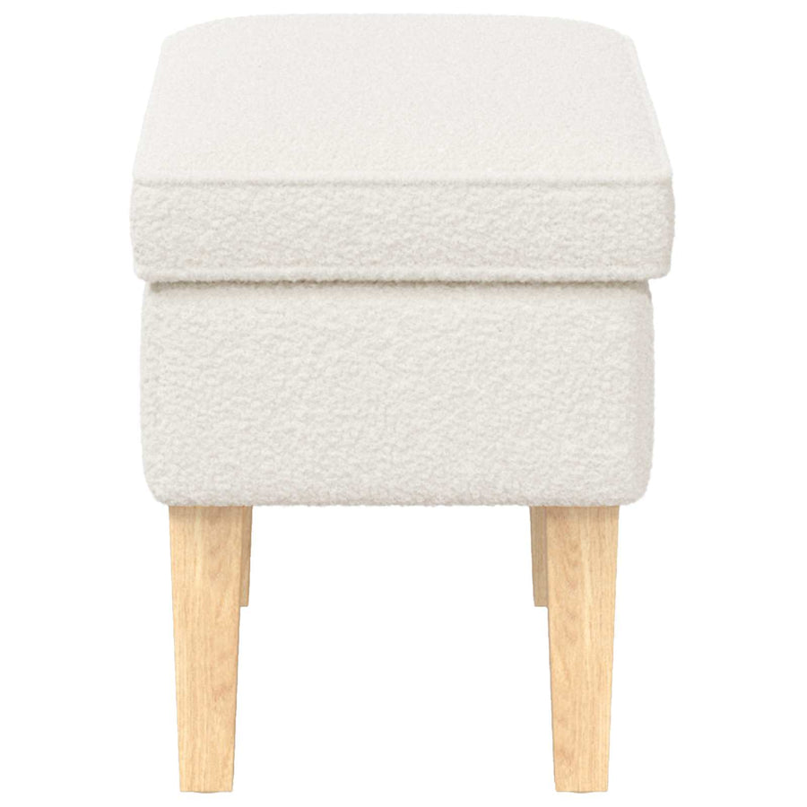 Voetenbank Crèmekleurig 55 x 35 x 41 cm Bouclé