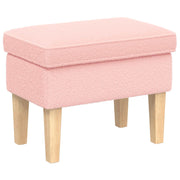 Voetenbank roze 55x35x41 cm bouclé