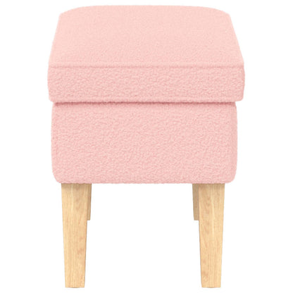 Voetenbank Roze 55 x 35 x 41 cm Bouclé