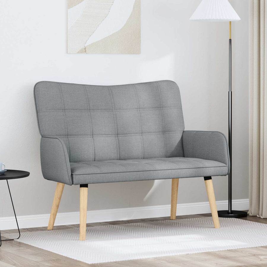 Twee Persoons Sofa Lichtgrijs 115 x 61 x 87 cm Stof