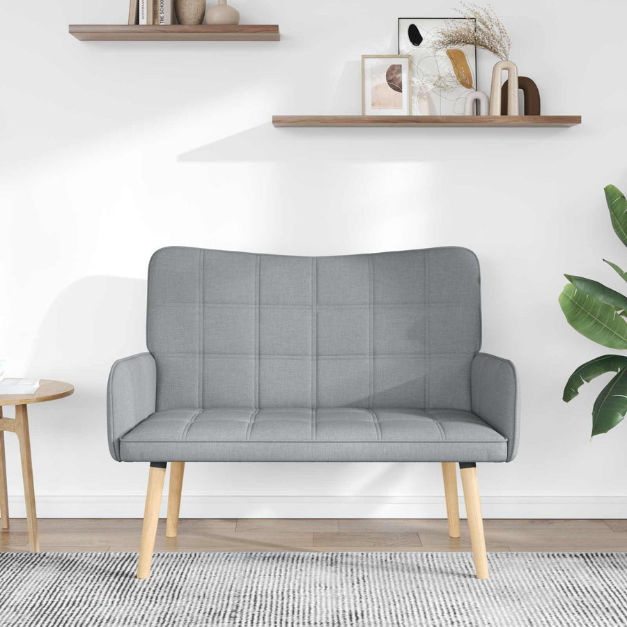 Twee Persoons Sofa Lichtgrijs 115 x 61 x 87 cm Stof
