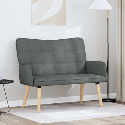 Twee Persoons Sofa Donkergrijs 115 x 61 x 87 cm Stof