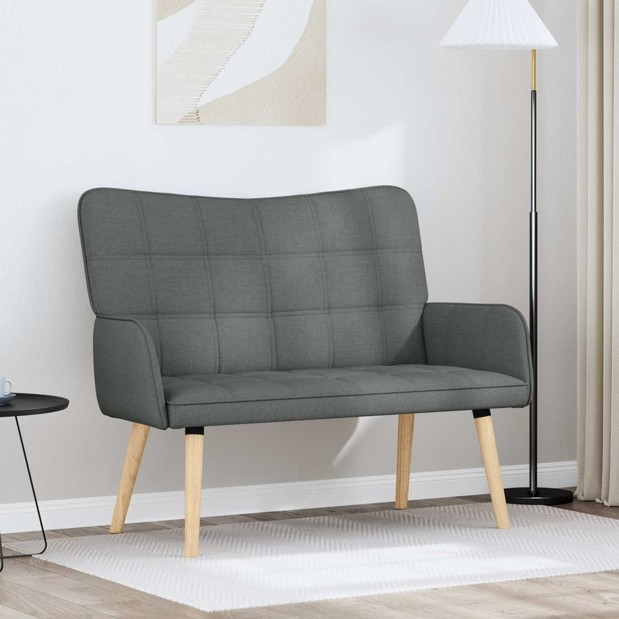 Twee Persoons Sofa Donkergrijs 115 x 61 x 87 cm Stof