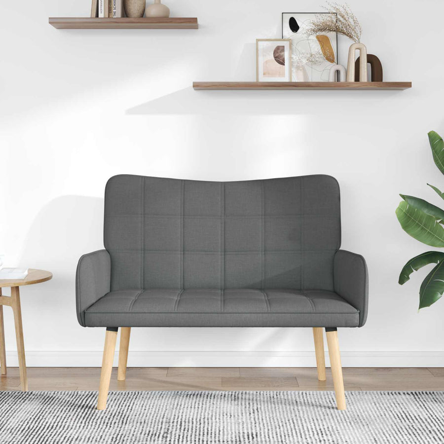 Twee Persoons Sofa Donkergrijs 115 x 61 x 87 cm Stof