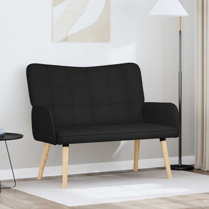 Twee Persoons Sofa Zwart 115 x 61 x 87 cm Stof
