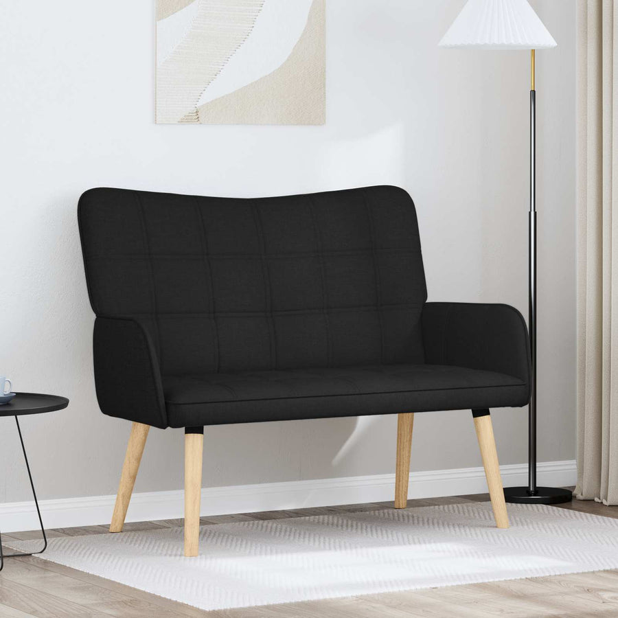 Twee Persoons Sofa Zwart 115 x 61 x 87 cm Stof
