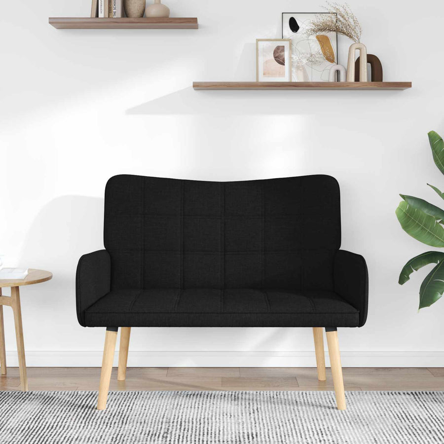 Twee Persoons Sofa Zwart 115 x 61 x 87 cm Stof