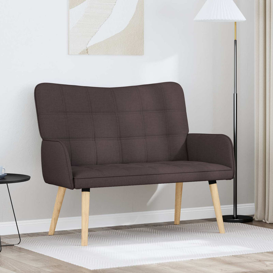 Twee Persoons Sofa Donkerbruin 115 x 61 x 87 cm Stof