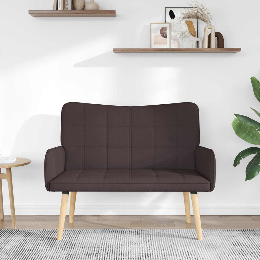 Twee Persoons Sofa Donkerbruin 115 x 61 x 87 cm Stof