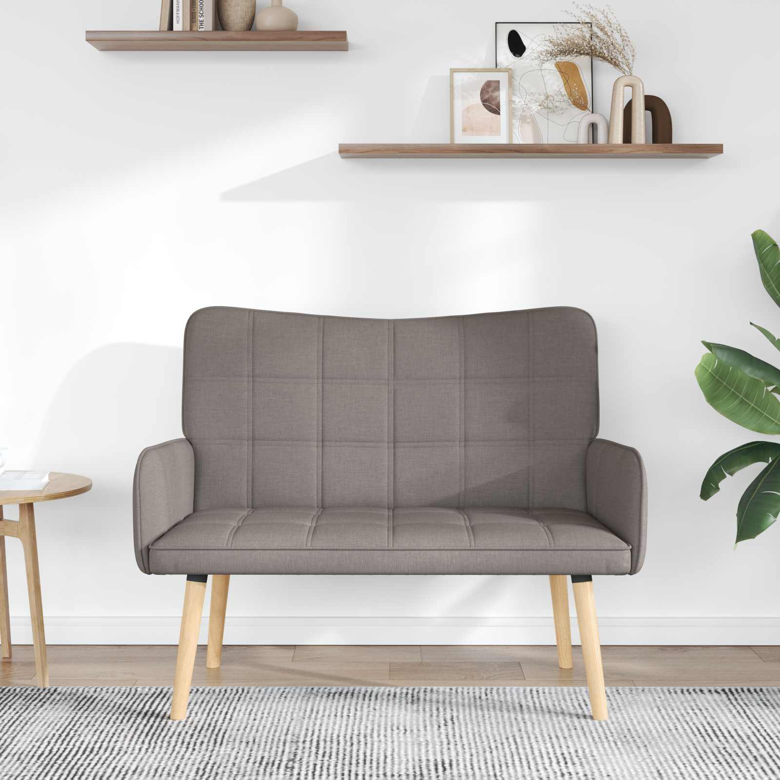 Twee Persoons Sofa Taupe 115 x 61 x 87 cm Stof