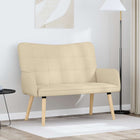 Tweepersoonsbank crème 115x61x87 cm stof