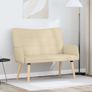 Tweepersoonsbank crème 115x61x87 cm stof