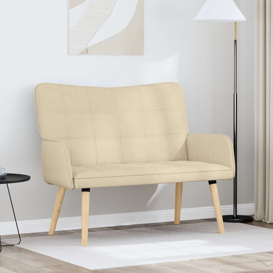 Twee Persoons Sofa Crème 115 x 61 x 87 cm Stof
