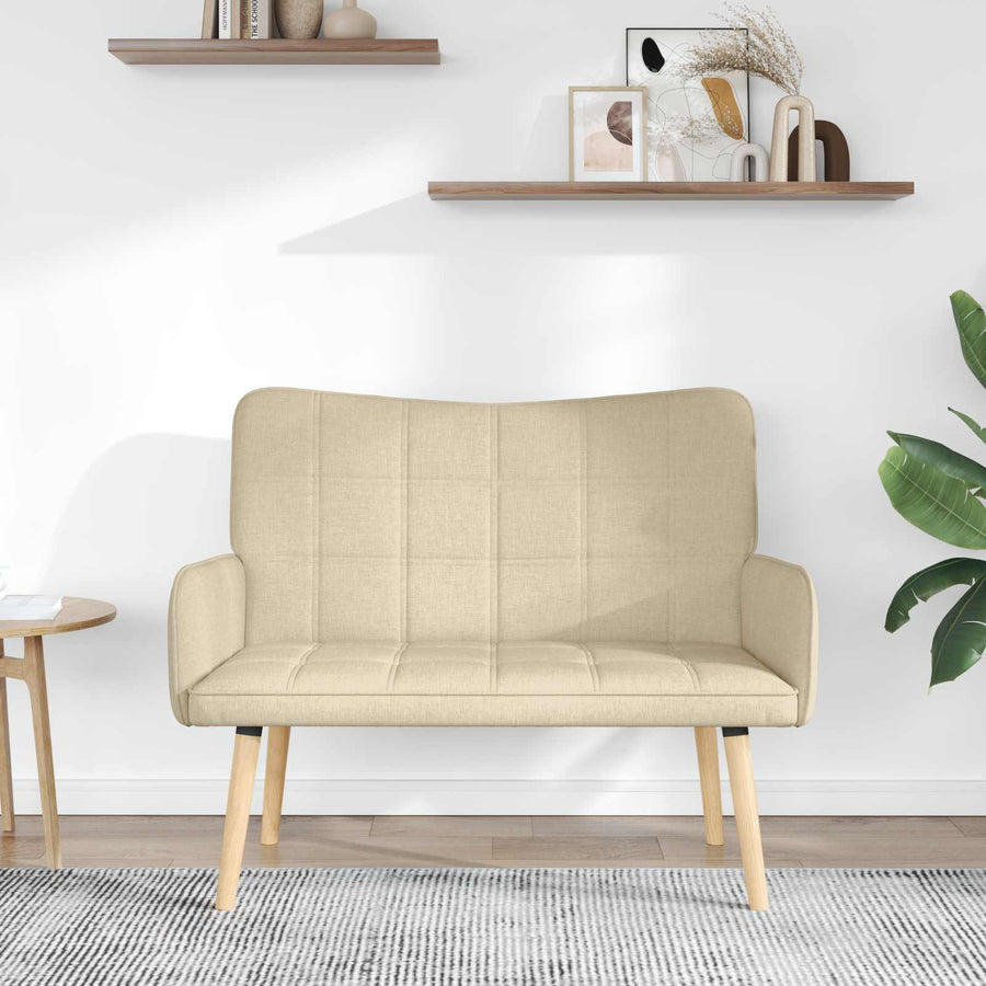 Twee Persoons Sofa Crème 115 x 61 x 87 cm Stof