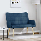 Bank 2-persoons blauw 115x61x87 cm stof